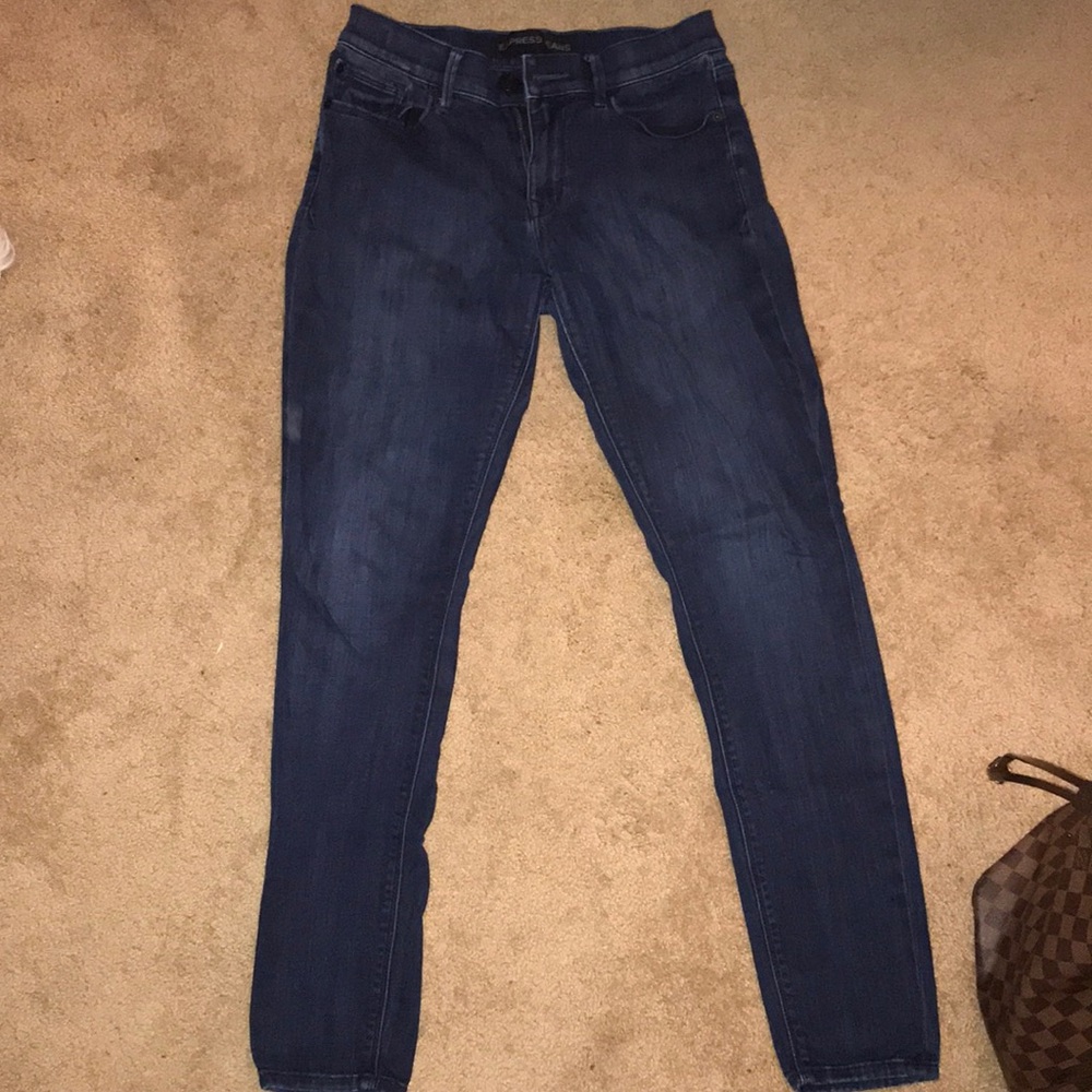 Mid Rise Dark Denim Express Jeans